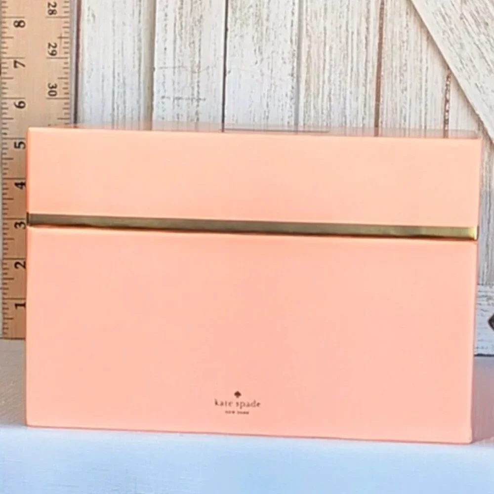 NWT♠️KATE SPADE Small Nesting Box - Light Coral & Neon Orange - Picture 3 of 8